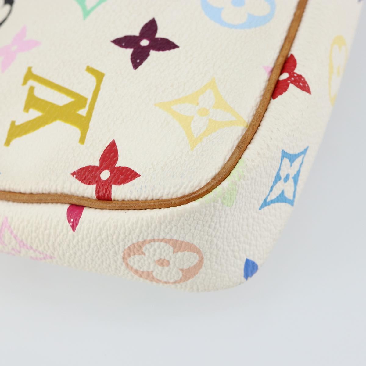 LOUIS VUITTON Monogram Multicolor Pochette Pouch White M92649 LV Auth 142992