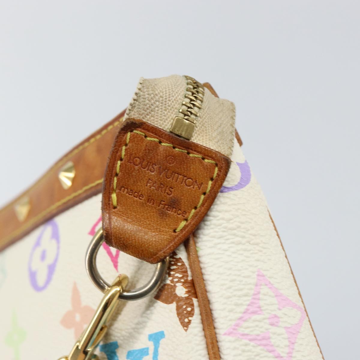 LOUIS VUITTON Monogram Multicolor Pochette Pouch White M92649 LV Auth 142992