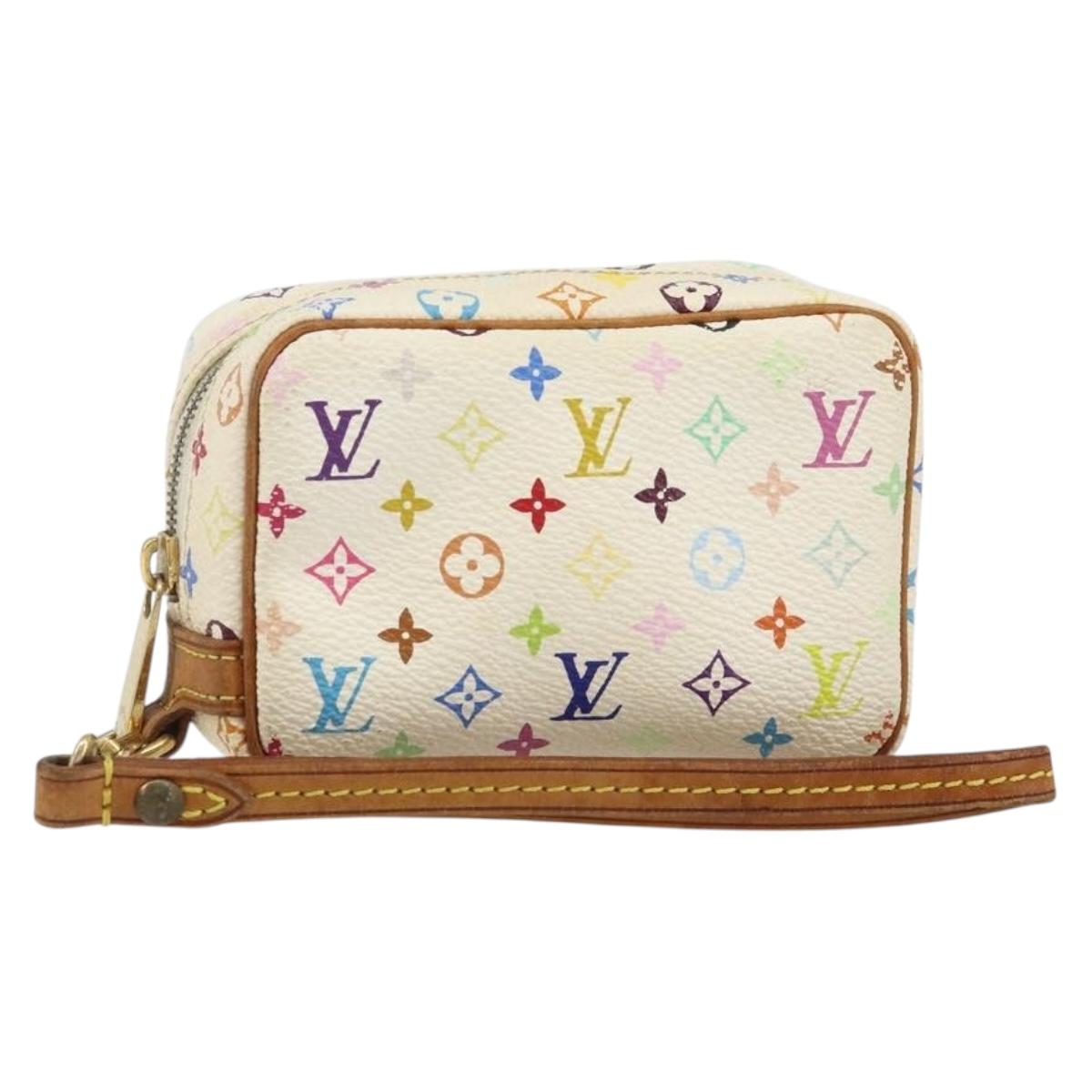 LOUIS VUITTON Monogram Multicolor Trousse Wapity Pouch White M58033 Auth 142993