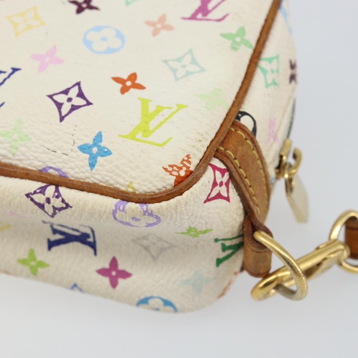LOUIS VUITTON Monogram Multicolor Trousse Wapity Pouch White M58033 Auth 142993