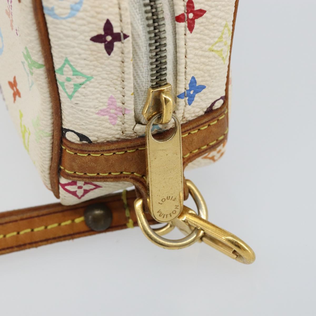 LOUIS VUITTON Monogram Multicolor Trousse Wapity Pouch White M58033 Auth 142993