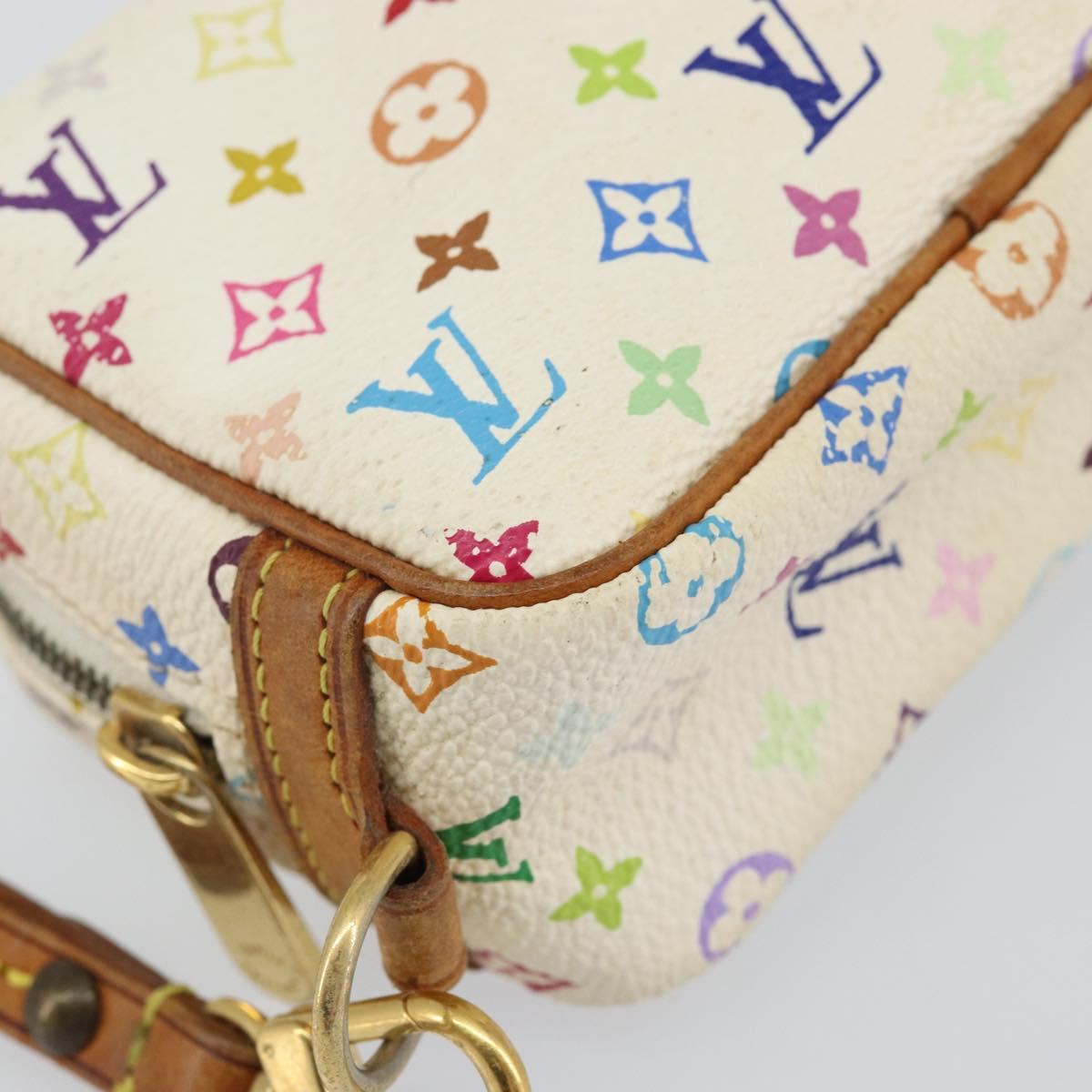 LOUIS VUITTON Monogram Multicolor Trousse Wapity Pouch White M58033 Auth 142993