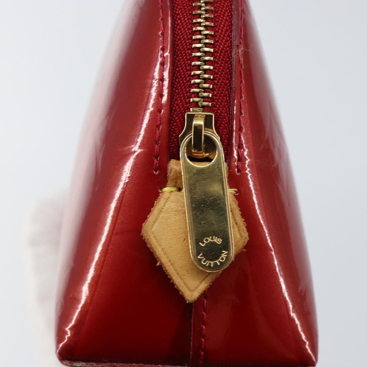 LOUIS VUITTON Vernis Rayure Pochette Cosmetic Pomme D'amour M91721 Auth 142996