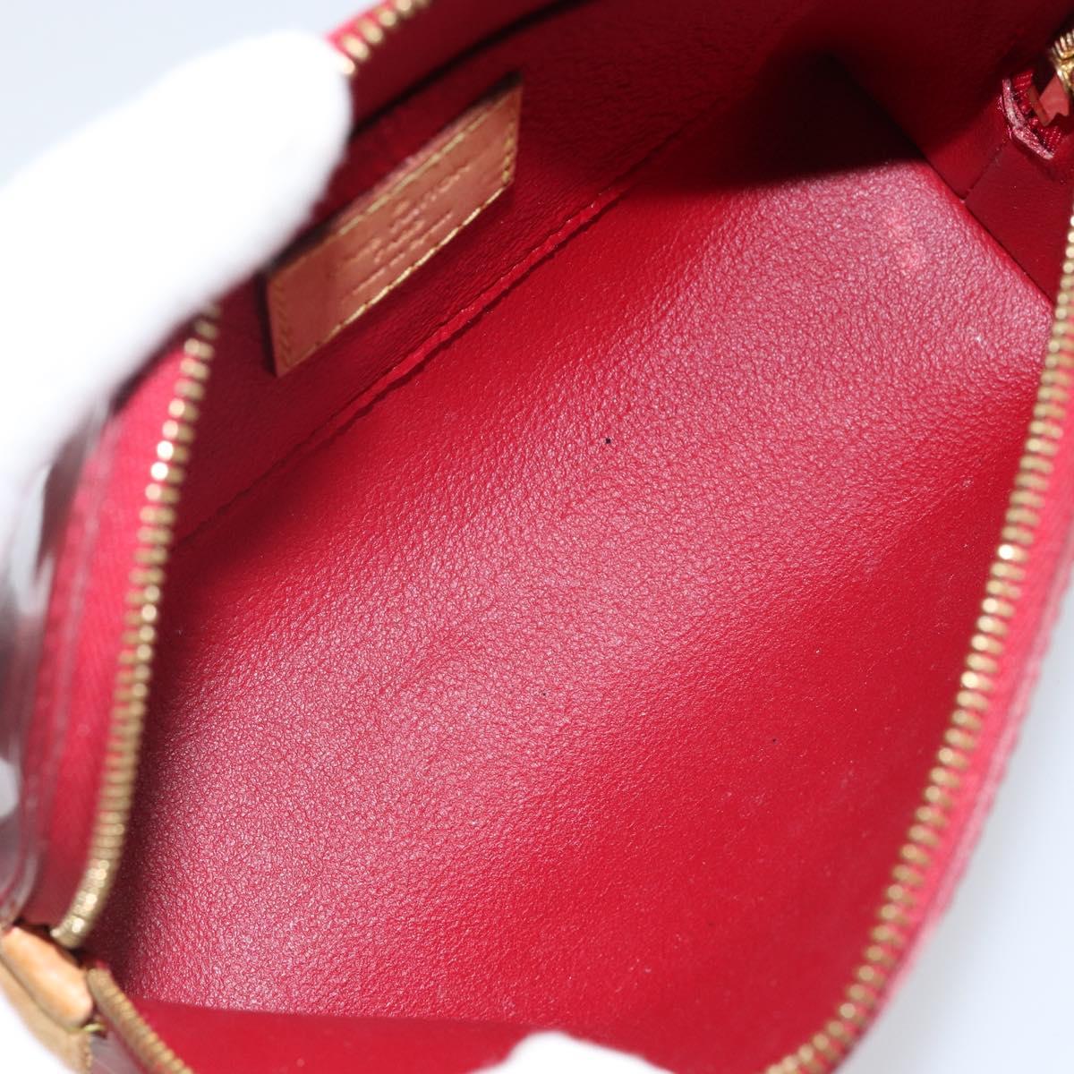 LOUIS VUITTON Vernis Rayure Pochette Cosmetic Pomme D'amour M91721 Auth 142996