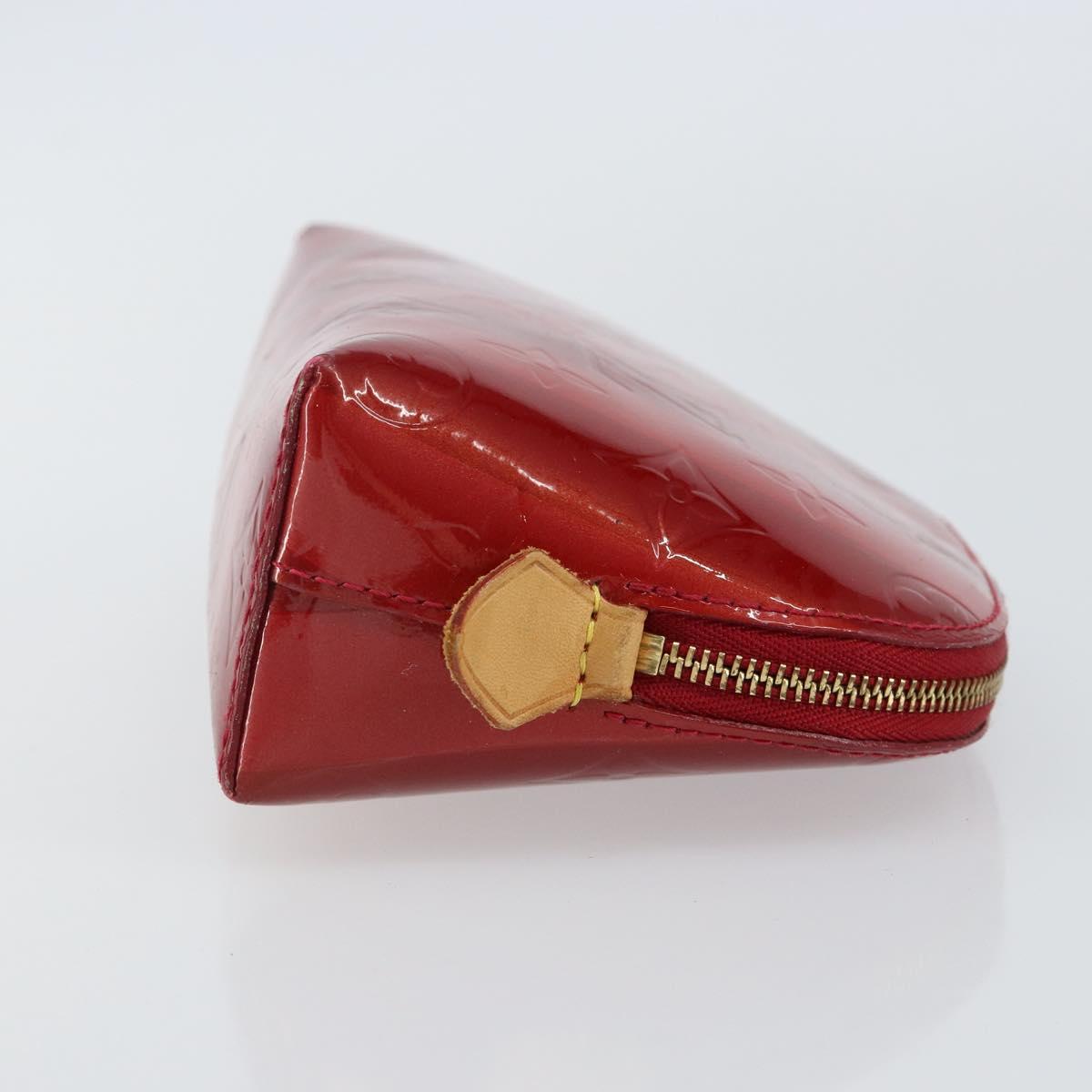 LOUIS VUITTON Vernis Rayure Pochette Cosmetic Pomme D'amour M91721 Auth 142996