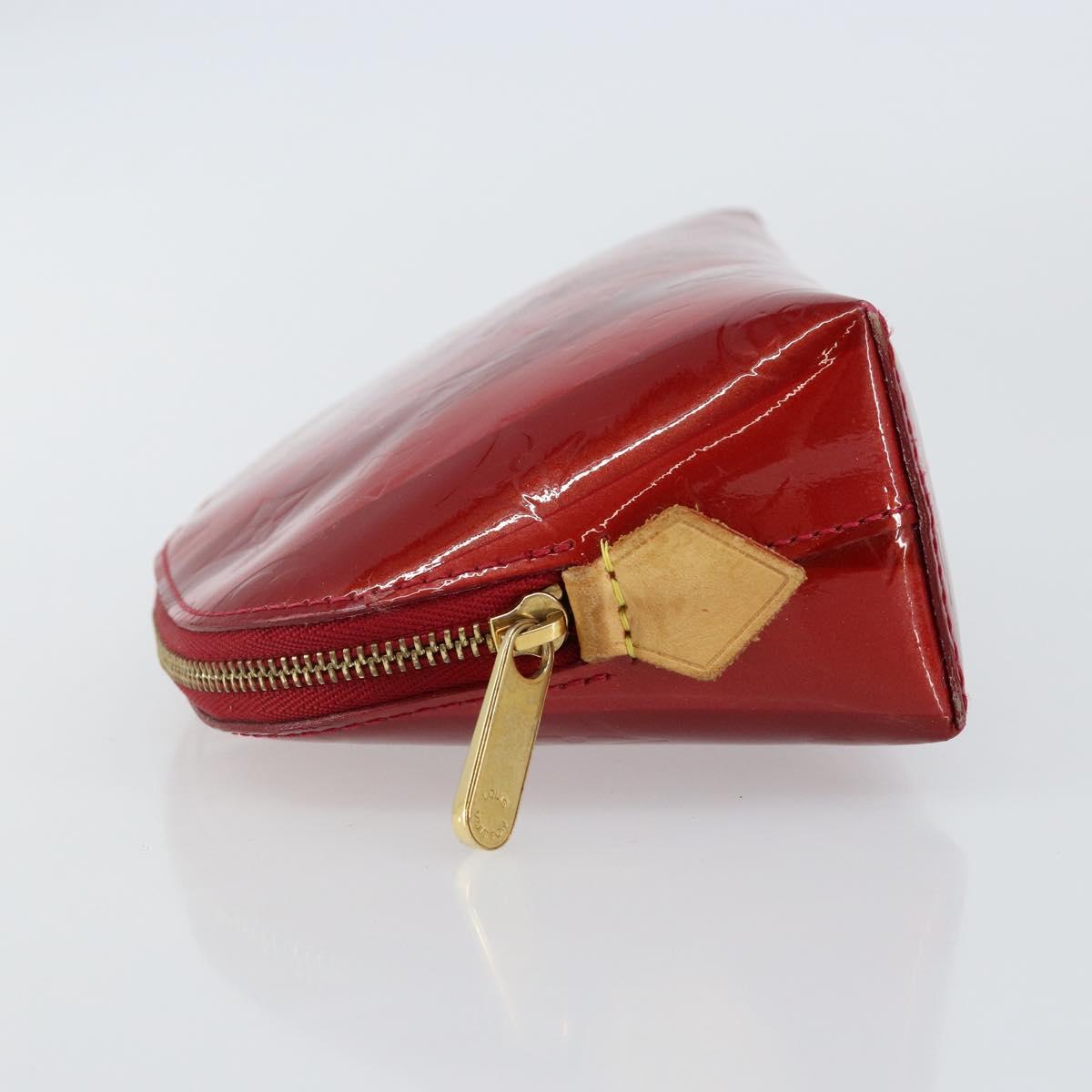 LOUIS VUITTON Vernis Rayure Pochette Cosmetic Pomme D'amour M91721 Auth 142996