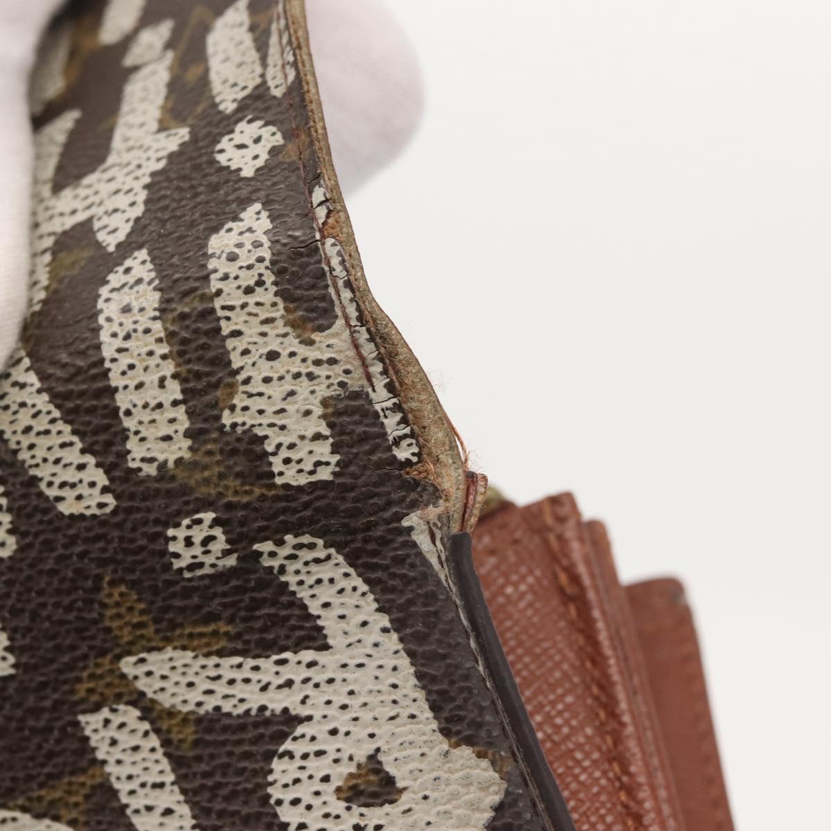 LOUIS VUITTON Monogram Graffiti Porte Monnaie Credit White M92189 LV Auth 143002