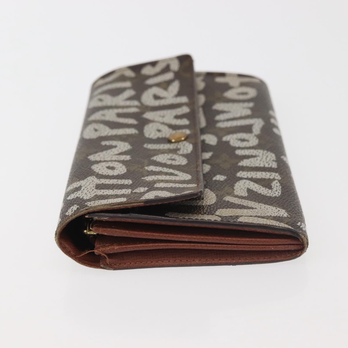 LOUIS VUITTON Monogram Graffiti Porte Monnaie Credit White M92189 LV Auth 143002