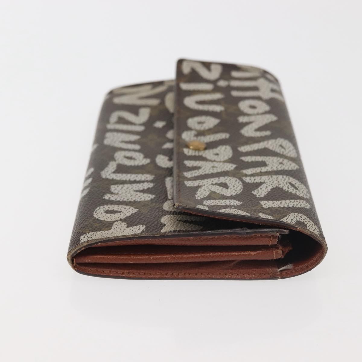 LOUIS VUITTON Monogram Graffiti Porte Monnaie Credit White M92189 LV Auth 143002