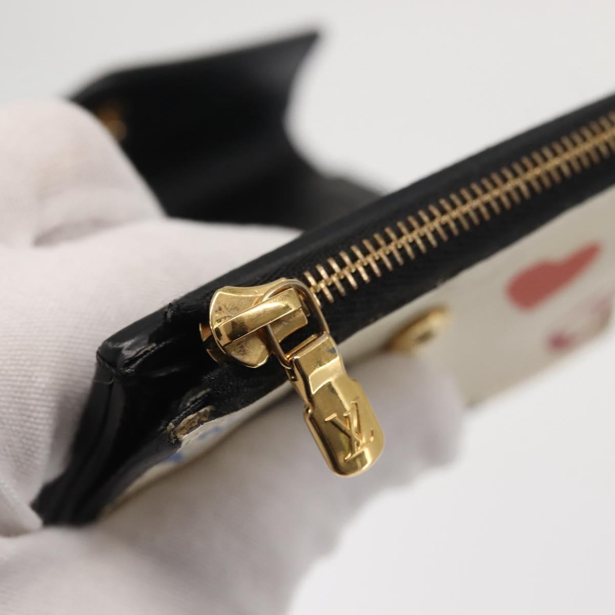 LOUIS VUITTON Monogram Game On Portefeuillezoe Wallet White M57491 Auth 143006