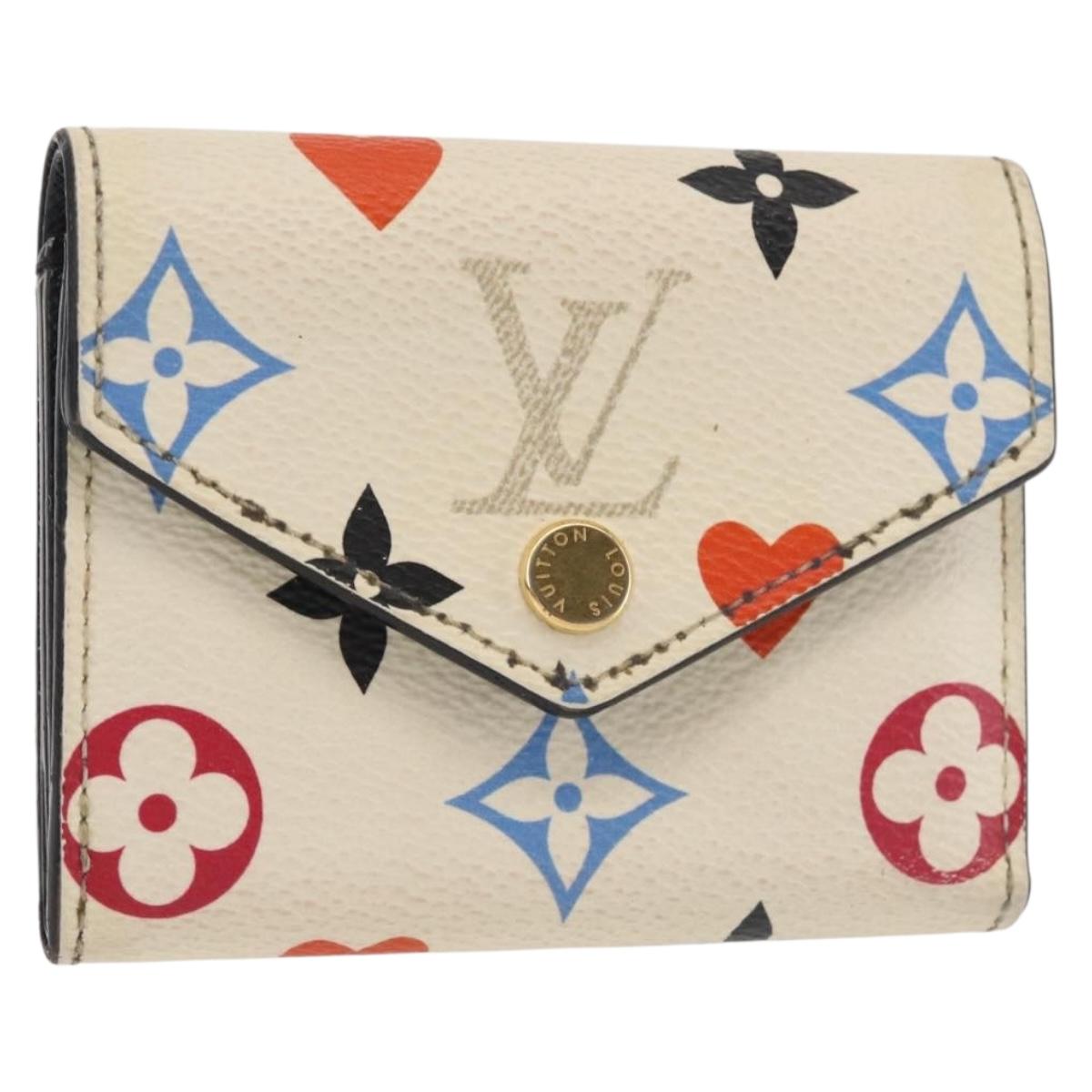 LOUIS VUITTON Monogram Game On Portefeuillezoe Wallet White M57491 Auth 143006