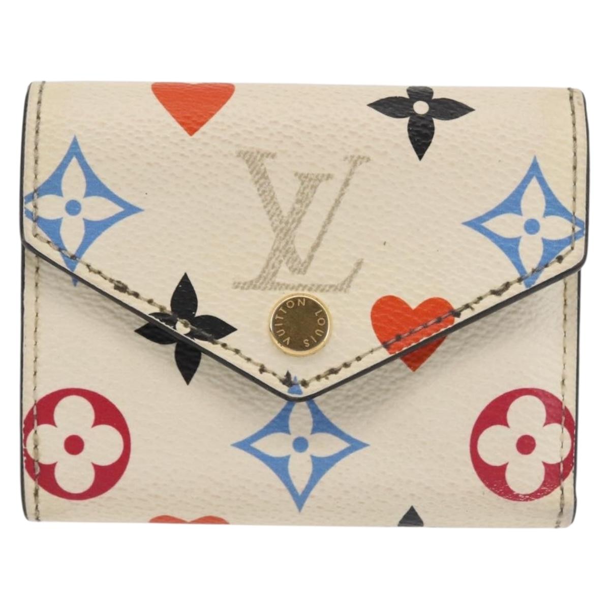 LOUIS VUITTON Monogram Game On Portefeuillezoe Wallet White M57491 Auth 143006