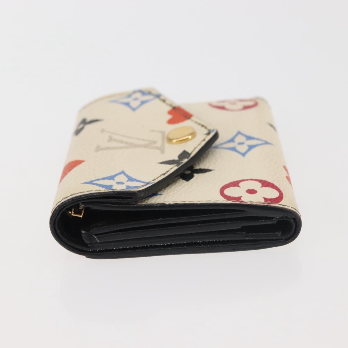 LOUIS VUITTON Monogram Game On Portefeuillezoe Wallet White M57491 Auth 143006