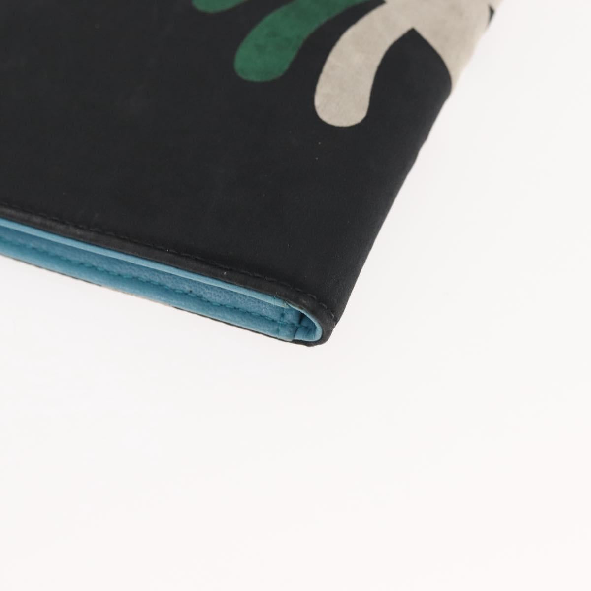 CHANEL Chain Compact Wallet Satin Black CC Auth 143013