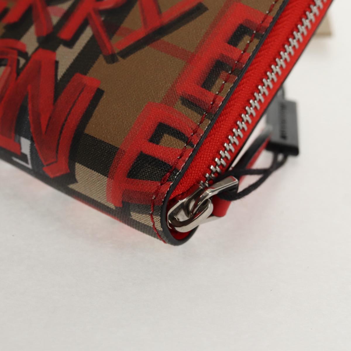 BURBERRY Nova Check Graffiti Long Wallet PVC Beige Auth 143015M