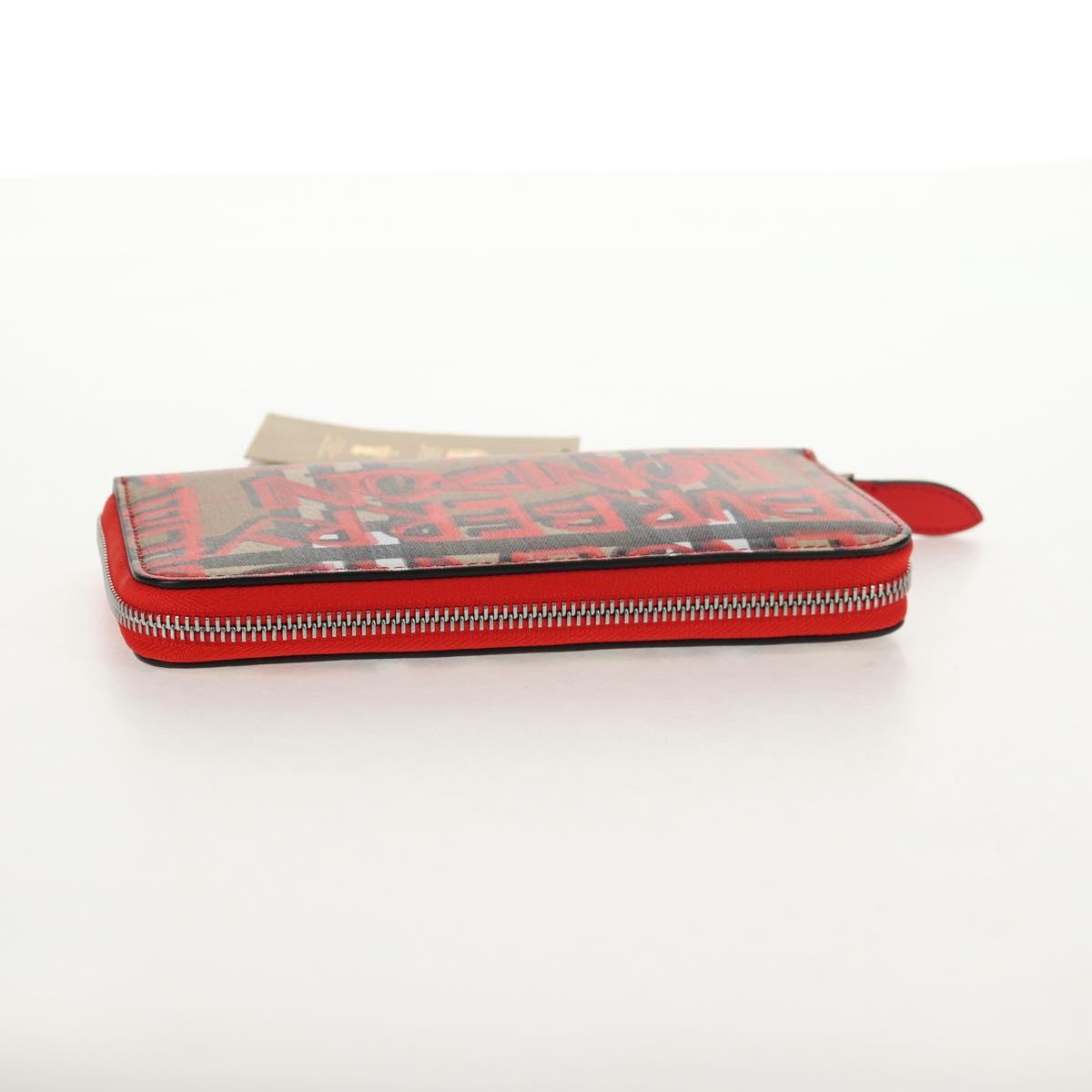 BURBERRY Nova Check Graffiti Long Wallet PVC Beige Auth 143015M