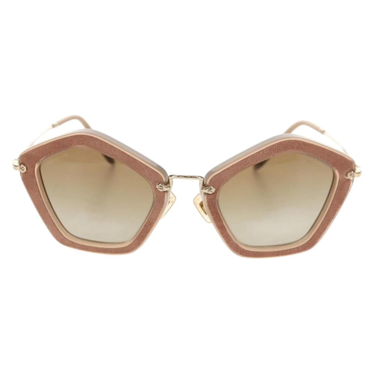Miu Miu Sunglasses metal Beige Auth 143021M