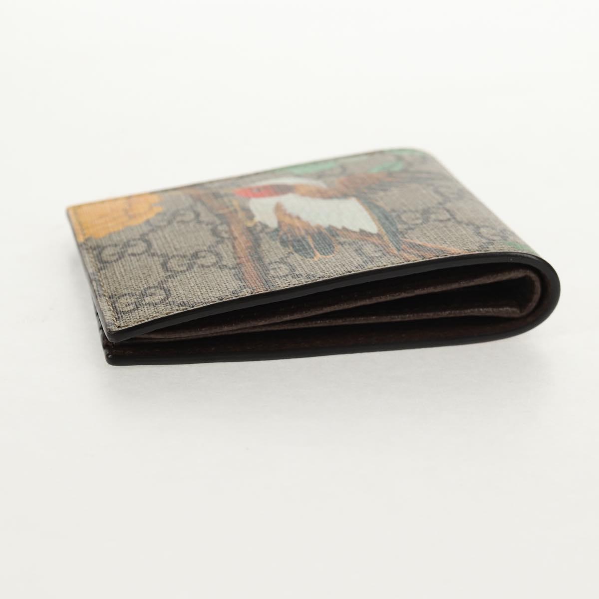 GUCCI GG Supreme Wallet PVC Beige Auth 143023M