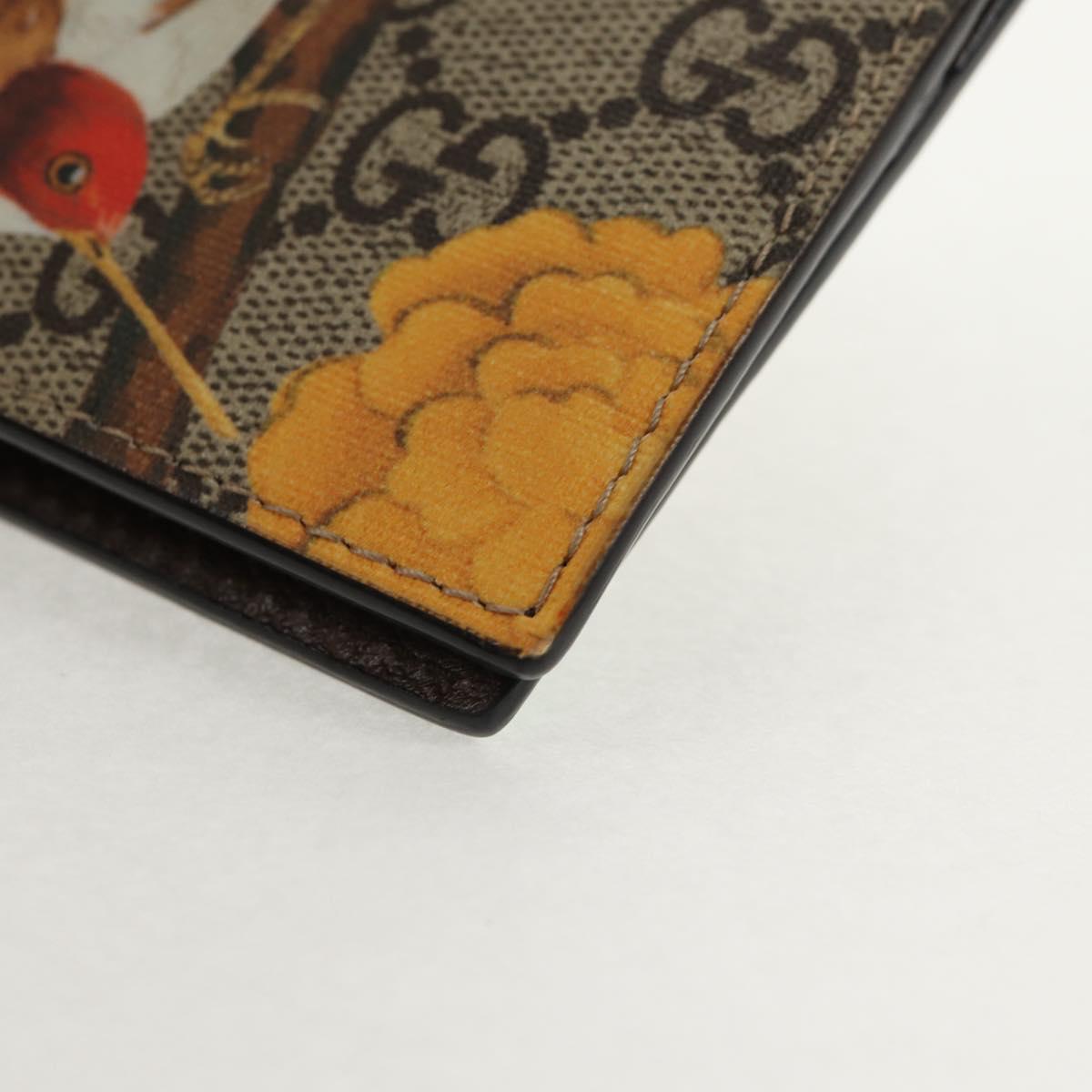 GUCCI GG Supreme Wallet PVC Beige Auth 143023M