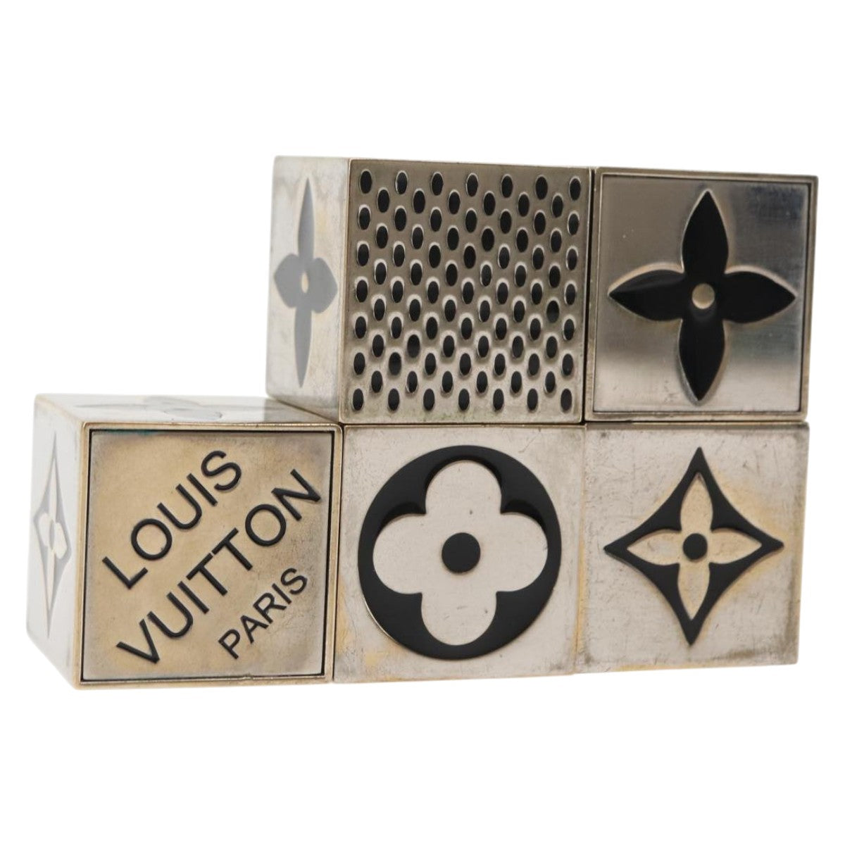 LOUIS VUITTON Monogram Gamecube Paper weight metal Silver M99454 LV Auth 143026