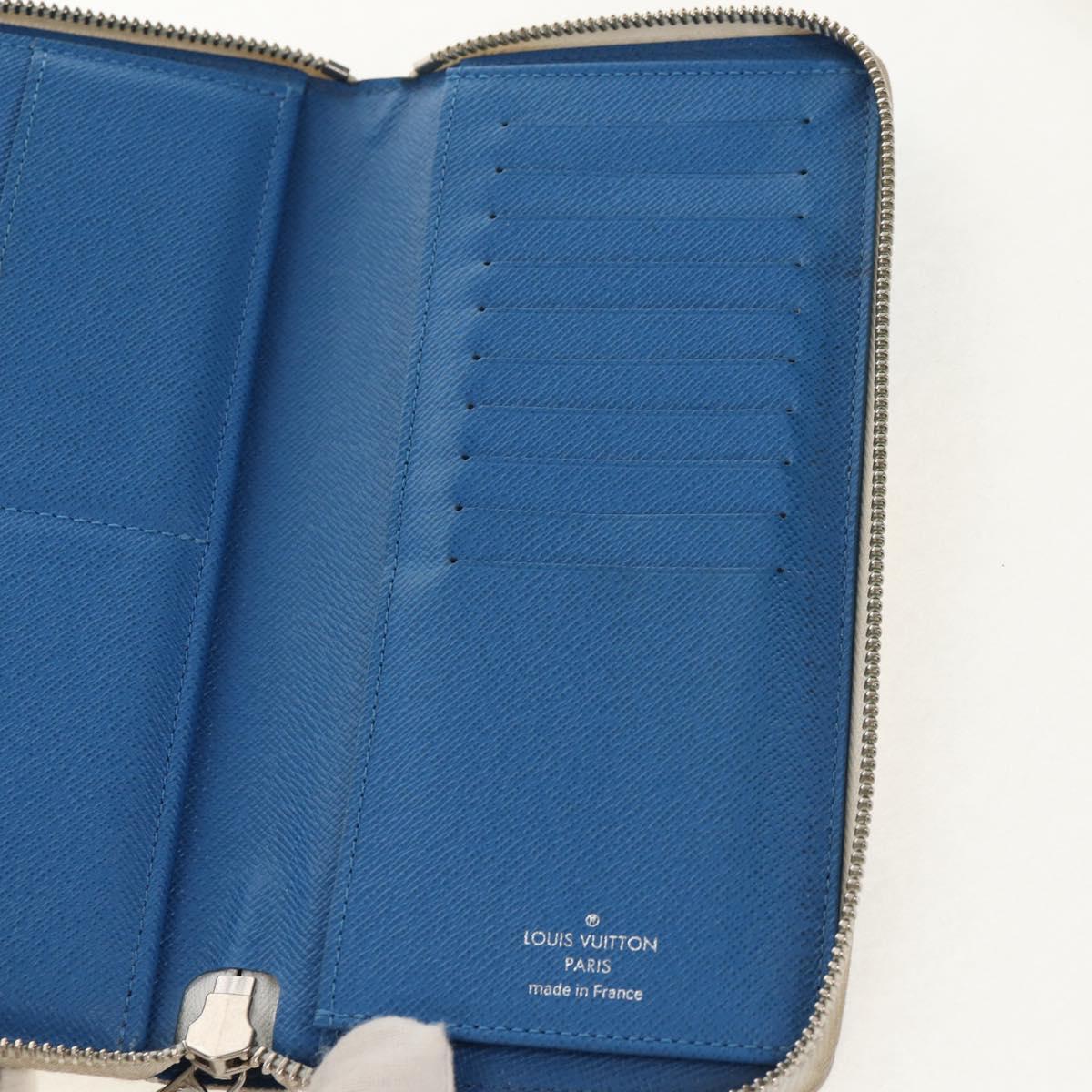 LOUIS VUITTON Monogram Watercolor Zippy Wallet Vertical Blue M80499 Auth 143028A