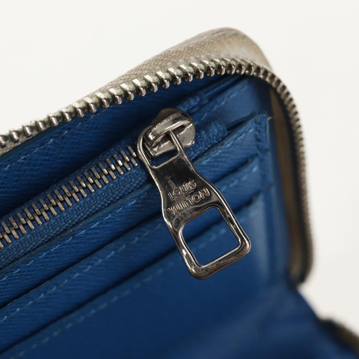 LOUIS VUITTON Monogram Watercolor Zippy Wallet Vertical Blue M80499 Auth 143028A