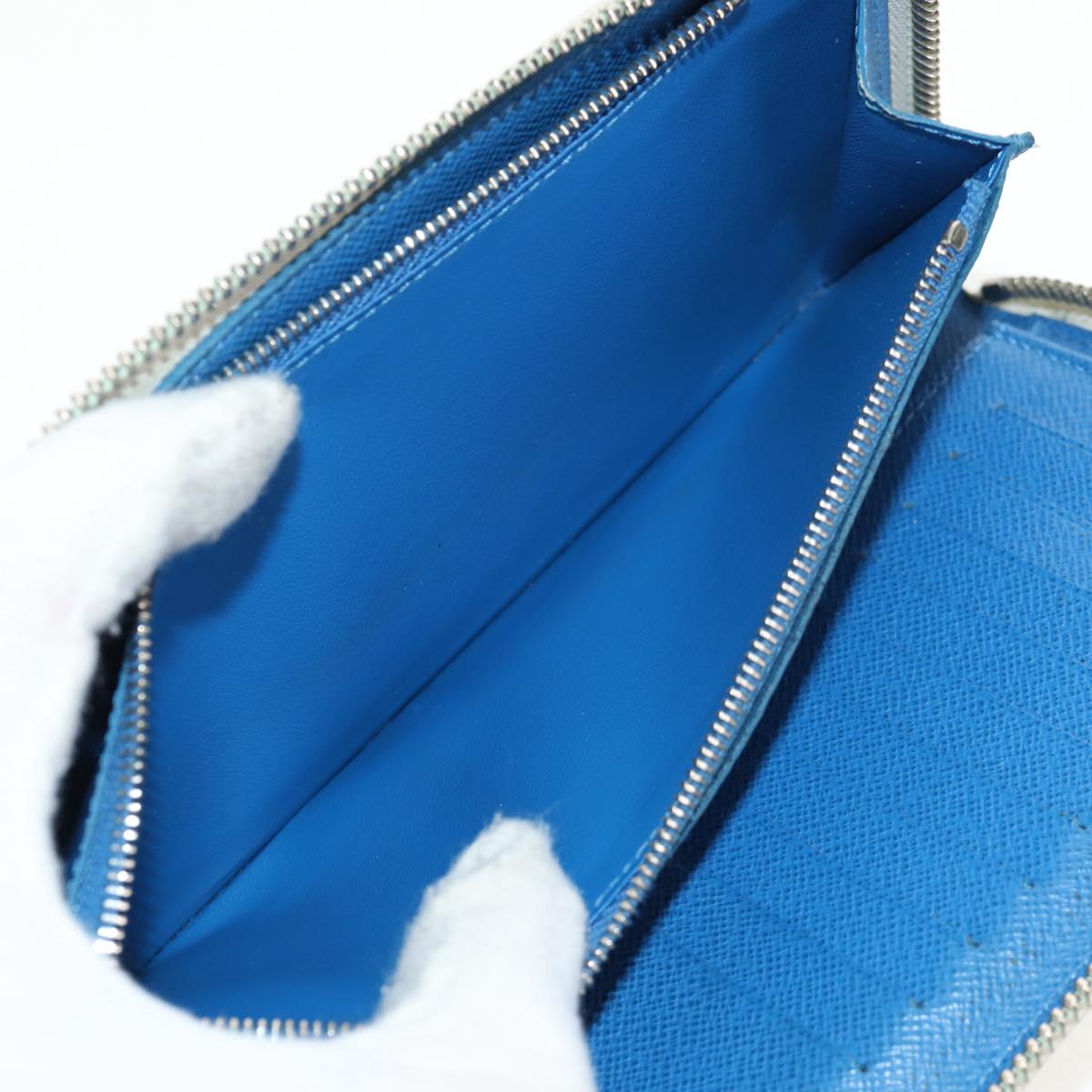 LOUIS VUITTON Monogram Watercolor Zippy Wallet Vertical Blue M80499 Auth 143028A