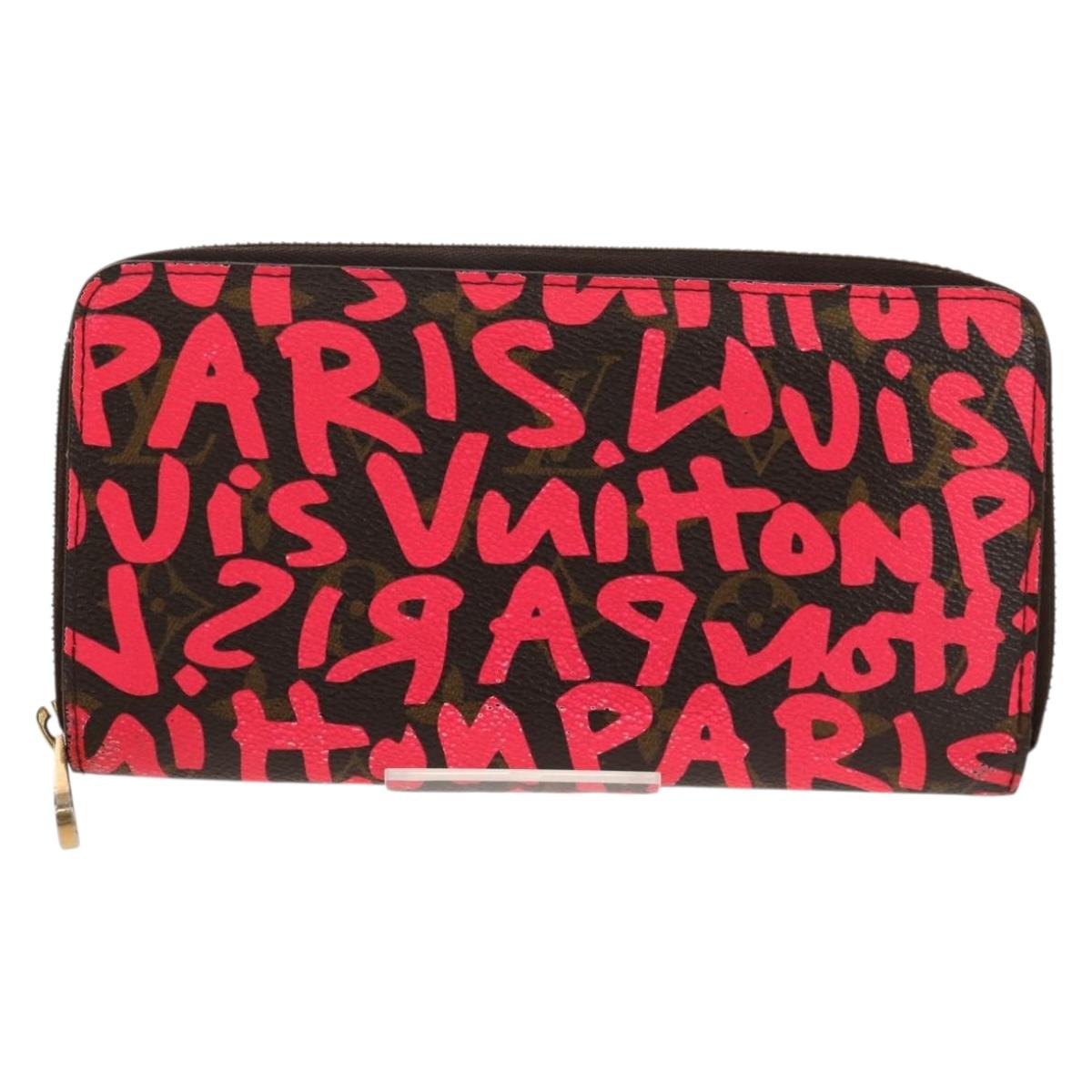 LOUIS VUITTON Monogram Graffiti Zippy Wallet Wallet Pink M93710 Auth 143030V