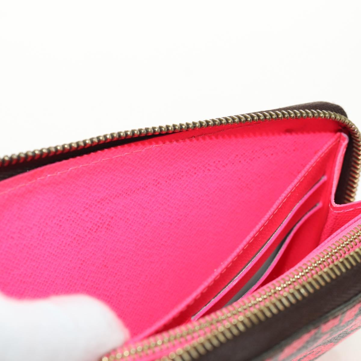 LOUIS VUITTON Monogram Graffiti Zippy Wallet Wallet Pink M93710 Auth 143030V