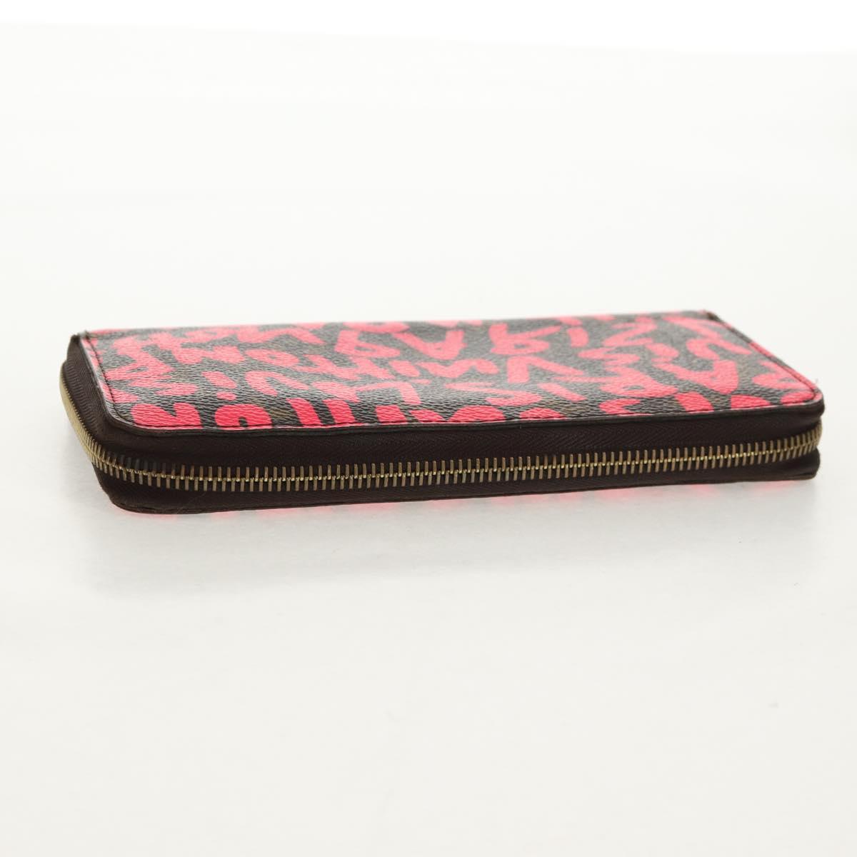 LOUIS VUITTON Monogram Graffiti Zippy Wallet Wallet Pink M93710 Auth 143030V