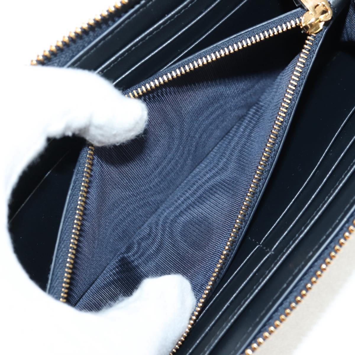 Christian Dior Trotter Canvas Oblique Jacquard Long Wallet Navy Auth 143038SAM