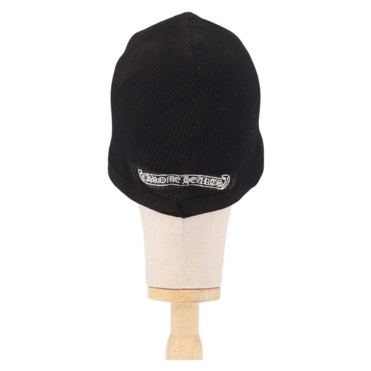 Chrome Hearts Vinegar Scroll Label Thermal Beanie Cotton Black Auth 143039M