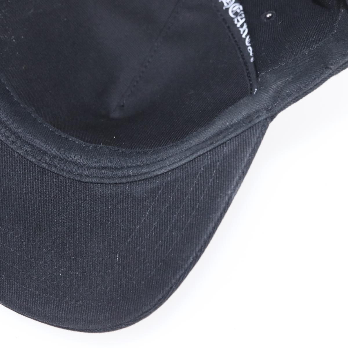 Chrome Hearts CH Plus Vertical Logo Denim Trucker Cap Cotton Black Auth 143040M