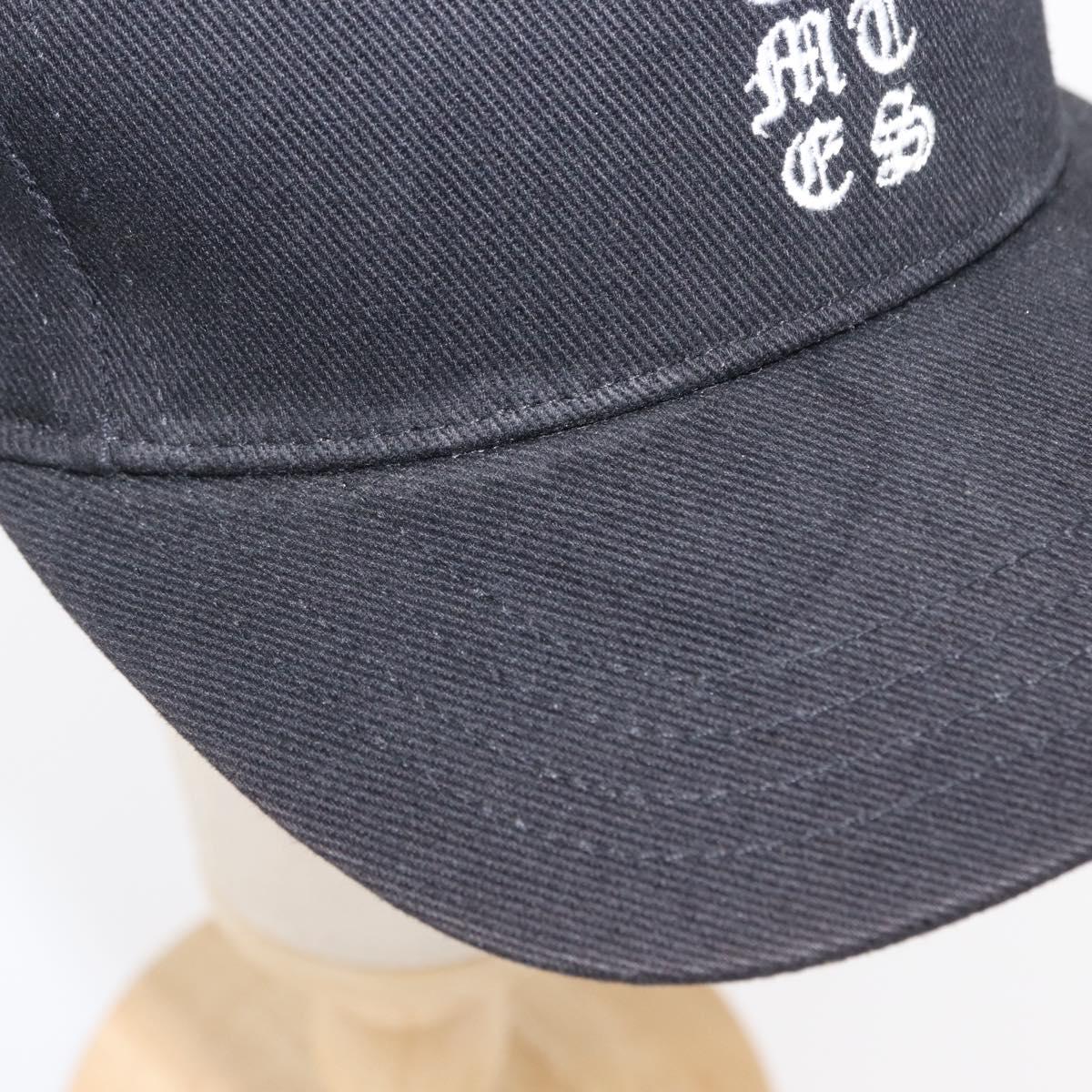 Chrome Hearts CH Plus Vertical Logo Denim Trucker Cap Cotton Black Auth 143040M