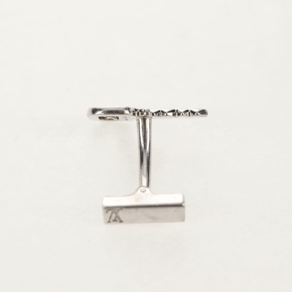 LOUIS VUITTON Bouton De Manchette Cadena Eclet Padlock Ag925 Silver Auth 143056M