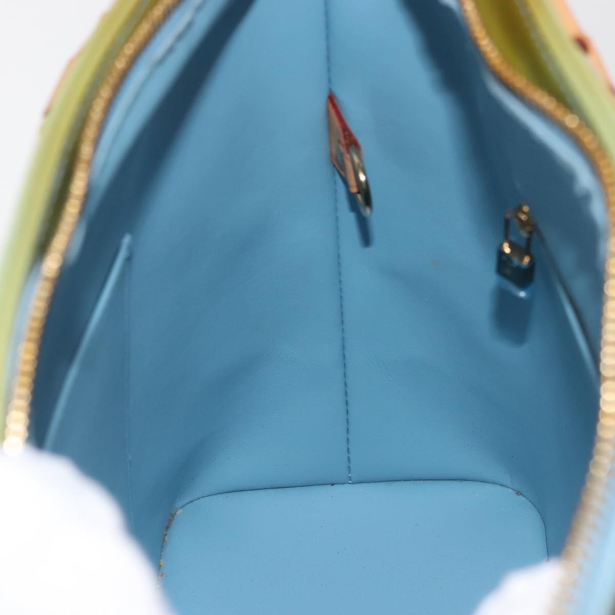 LOUIS VUITTON Monogram Vernis Houston Hand Bag Baby Blue M91005 LV Auth 143080