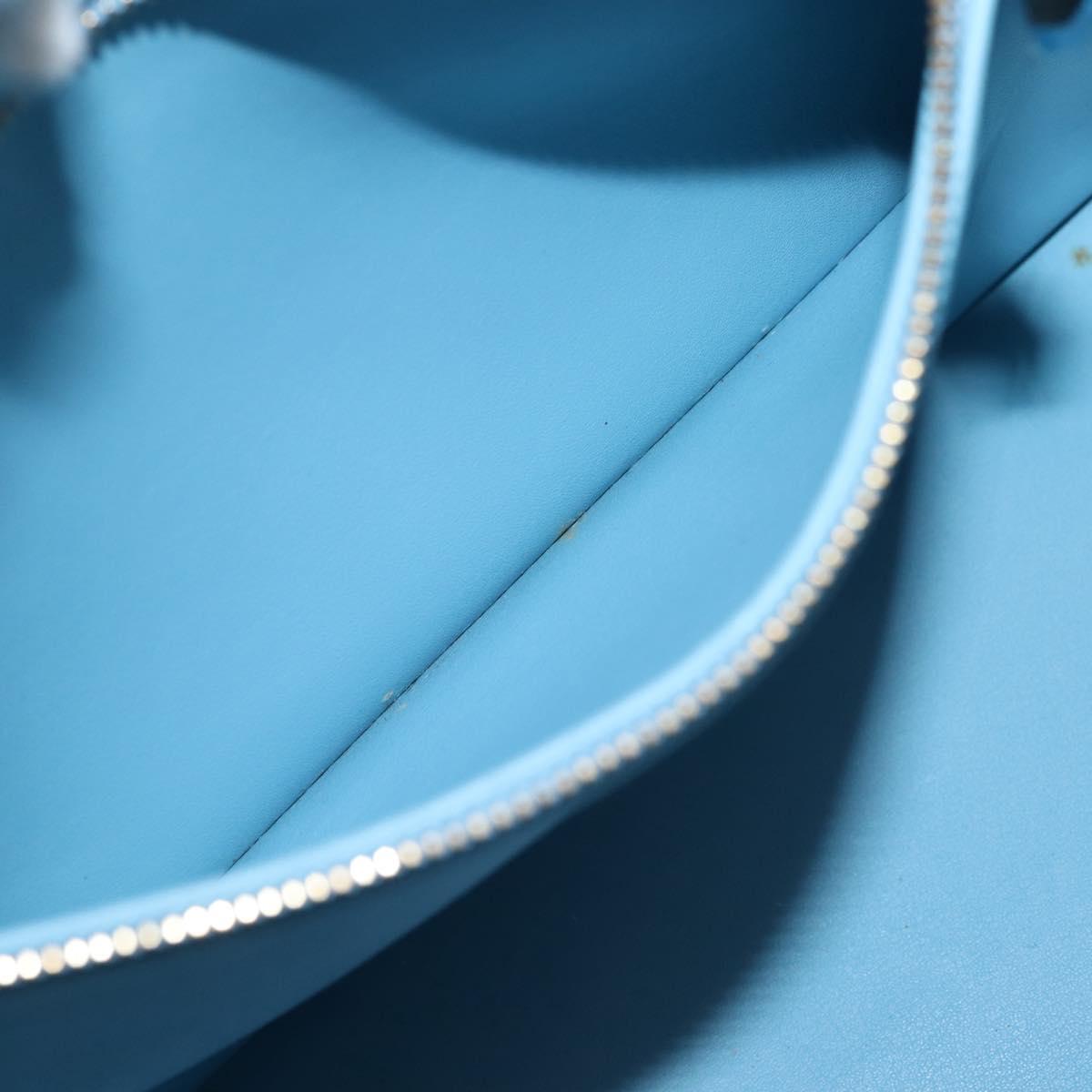 LOUIS VUITTON Monogram Vernis Houston Hand Bag Baby Blue M91005 LV Auth 143080
