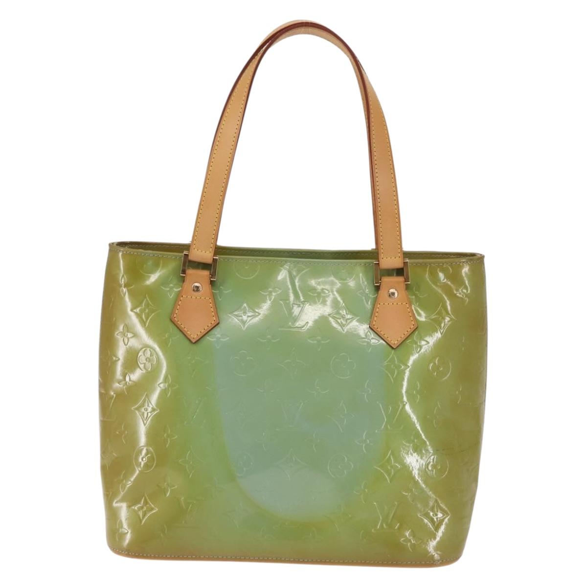 LOUIS VUITTON Monogram Vernis Houston Hand Bag Baby Blue M91005 LV Auth 143080