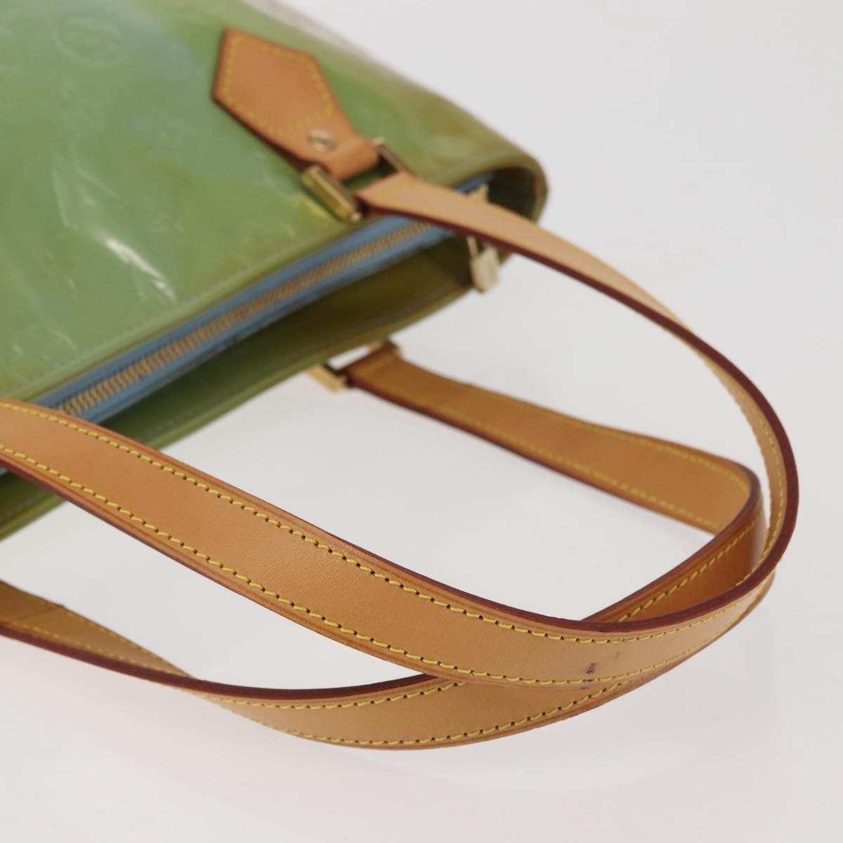 LOUIS VUITTON Monogram Vernis Houston Hand Bag Baby Blue M91005 LV Auth 143080
