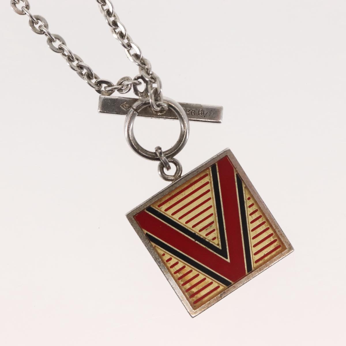 LOUIS VUITTON PandantifV Necklace metal Silver M65363 LV Auth 143094