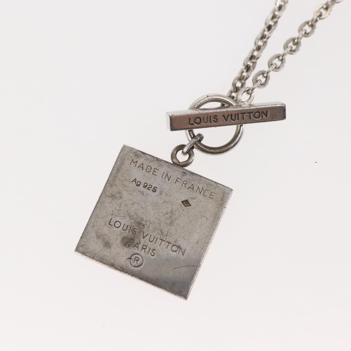 LOUIS VUITTON PandantifV Necklace metal Silver M65363 LV Auth 143094