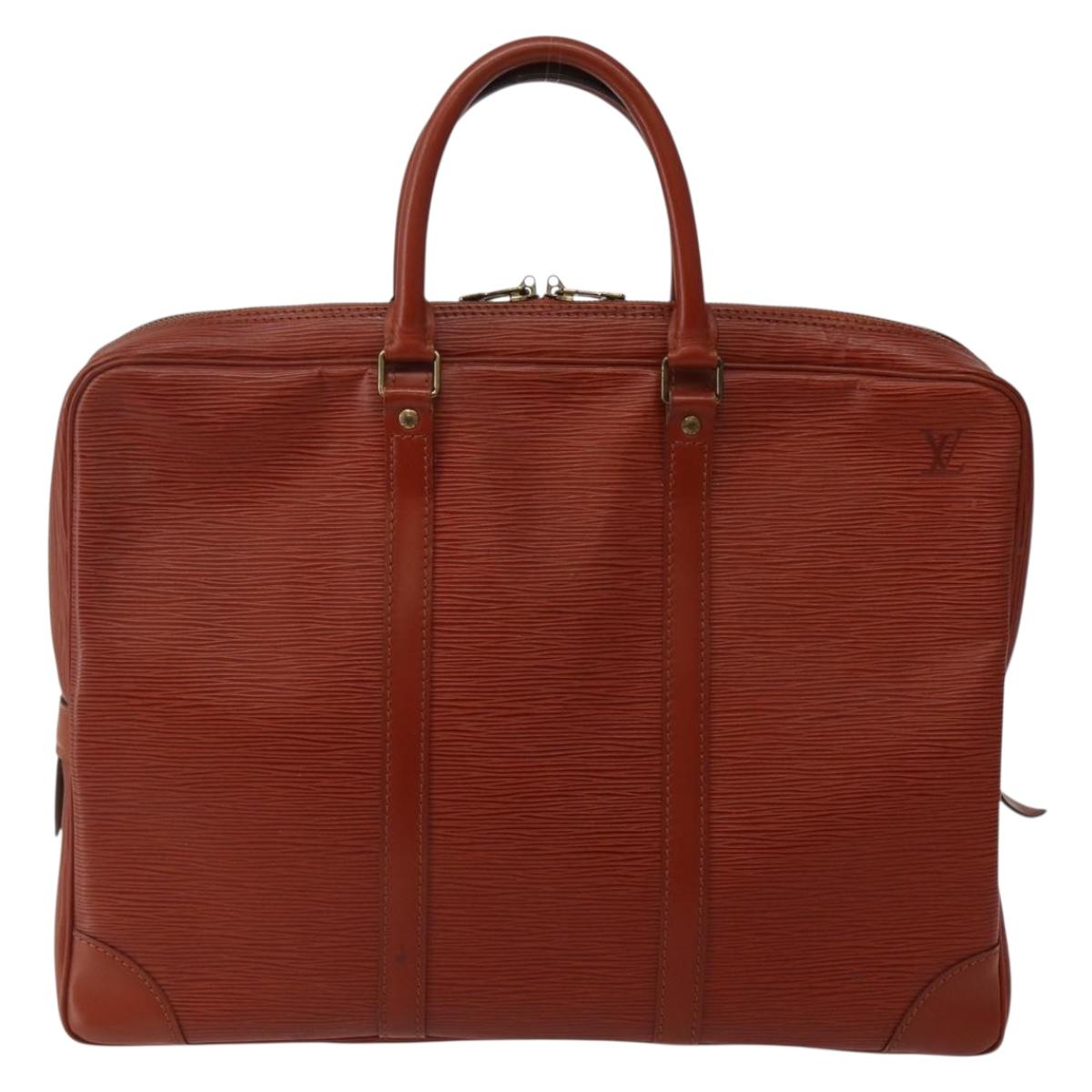 LOUIS VUITTON Epi Porte Documents Voyage Business Bag Brown M54478 Auth 143107
