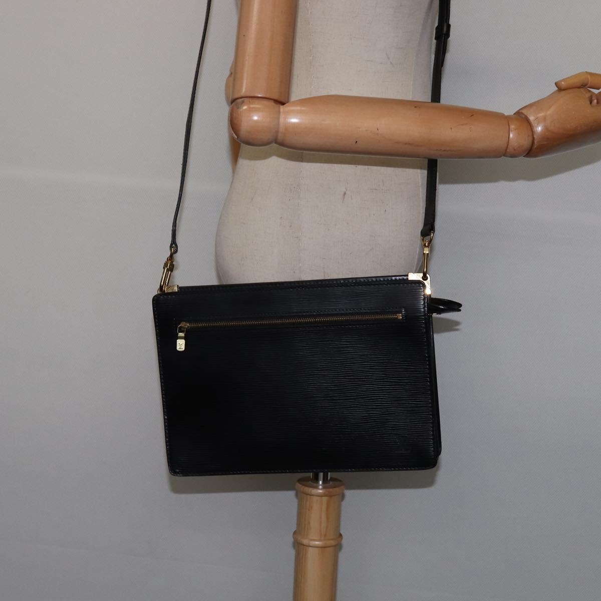 LOUIS VUITTON Epi Angian Shoulder Bag 2way Black M52112 LV Auth 143108