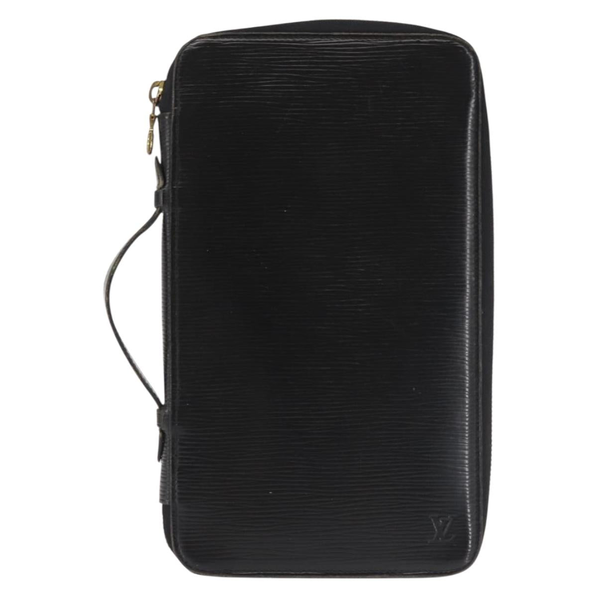 LOUIS VUITTON Epi Poche Escapade Travel Case Black LV Auth 143112