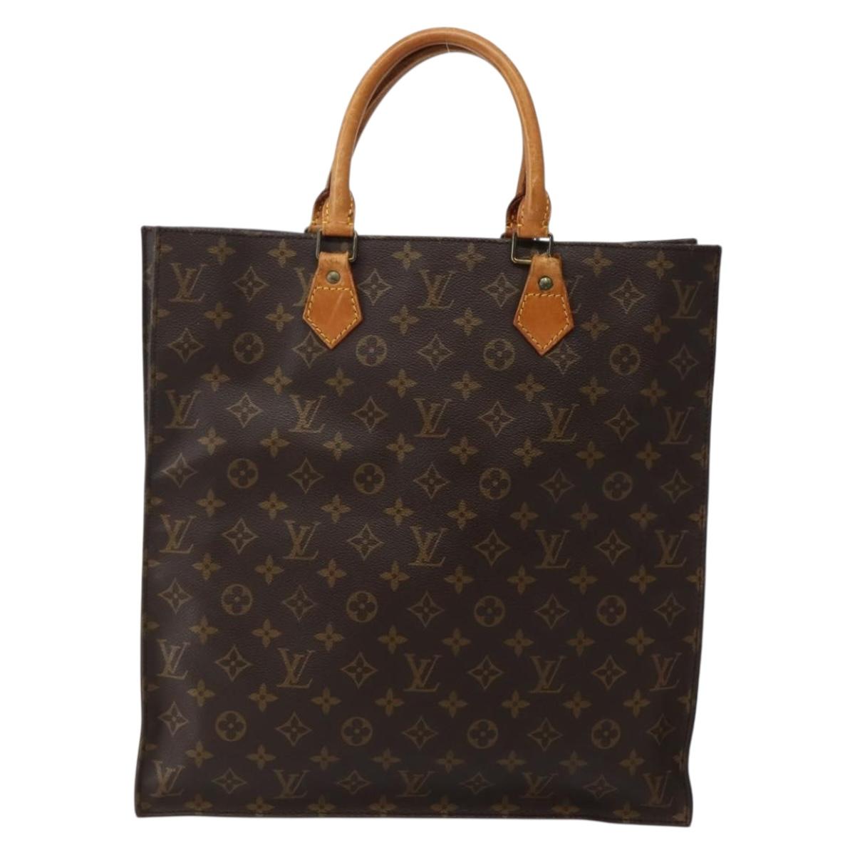 LOUIS VUITTON Monogram Sac Plat Hand Bag M51140 LV Auth 143117