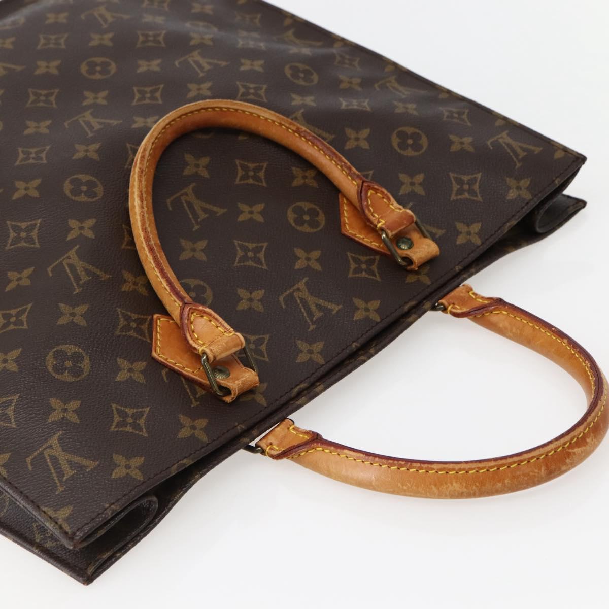 LOUIS VUITTON Monogram Sac Plat Hand Bag M51140 LV Auth 143117