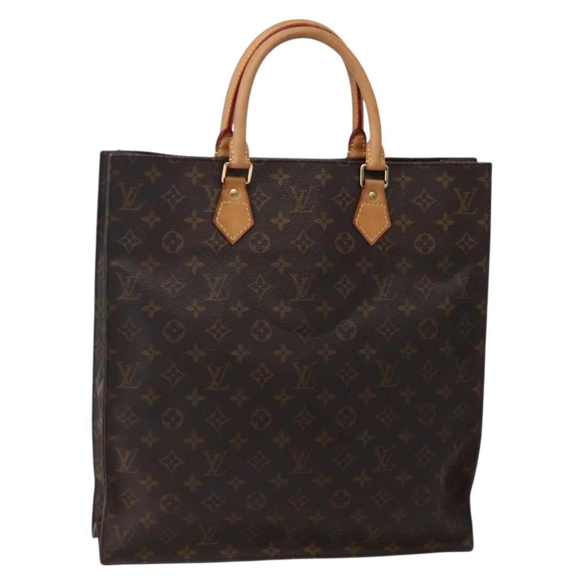 LOUIS VUITTON Monogram Sac Plat Hand Bag M51140 LV Auth 143118