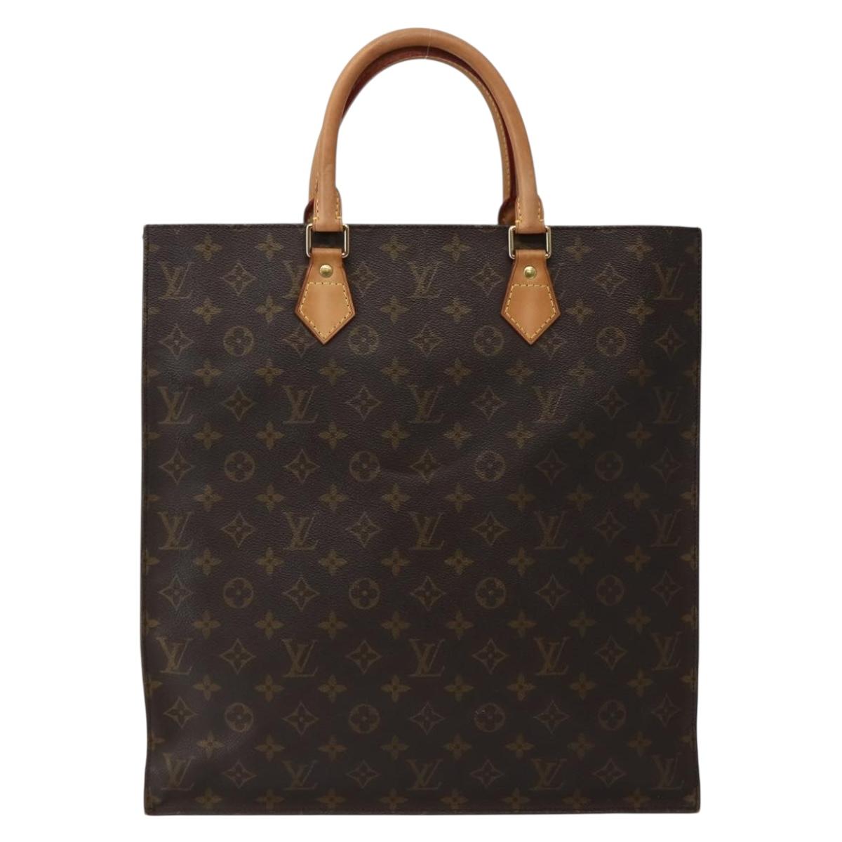 LOUIS VUITTON Monogram Sac Plat Hand Bag M51140 LV Auth 143118