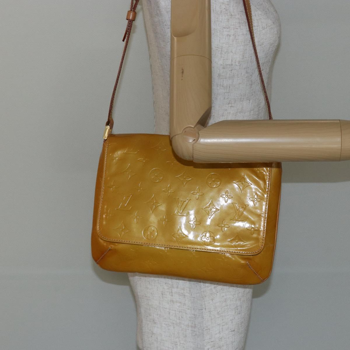 LOUIS VUITTON Monogram Vernis Thompson Street Bag Beige M91301 LV Auth 143121