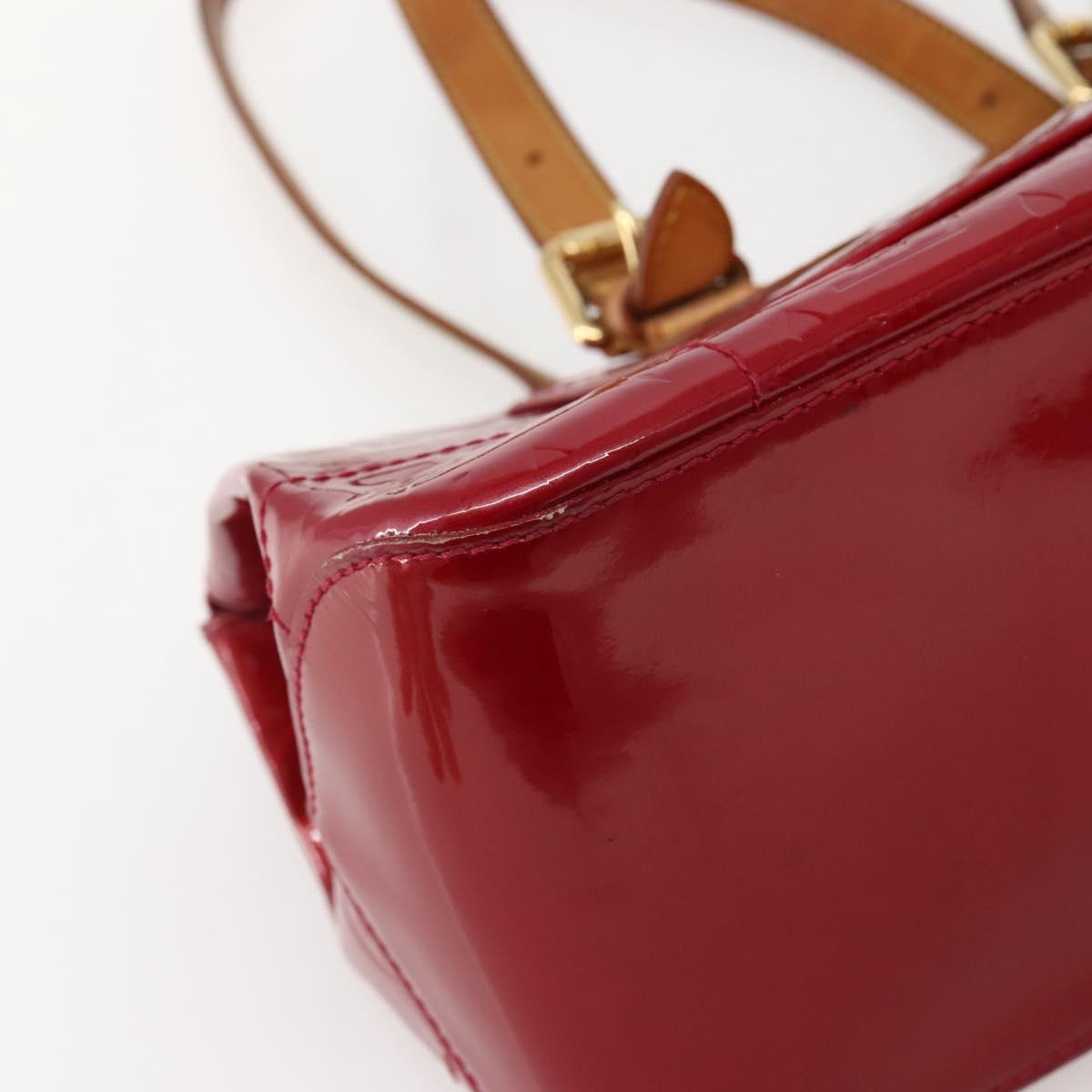 LOUIS VUITTON Vernis Rosewood Avenue Hand Bag Pomme D'amour M93507 Auth 143122